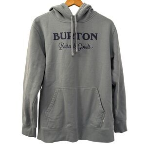 Burton Slate Blue Gray Hoodie Unisex Size Small, Graphic Logo Cotton Sweatshirt